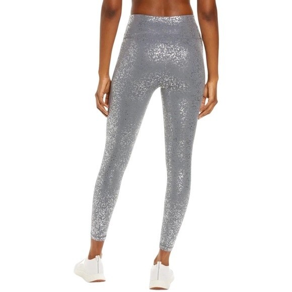 NWT Sweaty Betty Goddess 7/8 Workout Legging Gray Silver Foil Size Small NEW - Picture 3 of 14